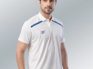sportiff bouncer cricket tshirt men white polo half sleeve